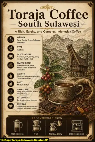 Contoh poster kopi Toraja untuk inspirasi origin coffee