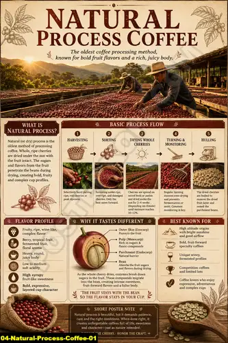 Contoh poster kopi natural process untuk edukasi cafe